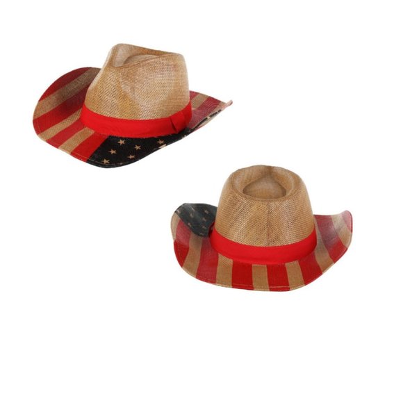 Twig & Arrow MENS  Cowboy Hat USA American Vintage Flag  NEW/NWT - Picture 3 of 8